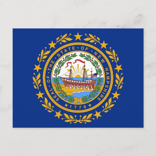 Briefkaart met vlag van New Hampshire - Verenigde (Voorkant)