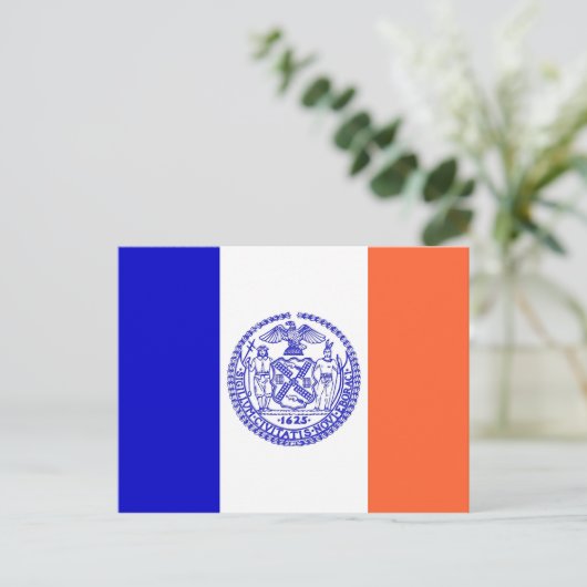Briefkaart met vlag van New York - Verenigde State (Staand voorkant)