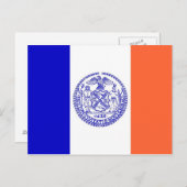 Briefkaart met vlag van New York - Verenigde State (Voorkant / Achterkant)