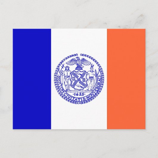 Briefkaart met vlag van New York - Verenigde State (Voorkant)