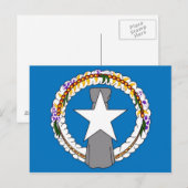 Briefkaart met Vlag van Noordelijke Marianen (Voorkant / Achterkant)