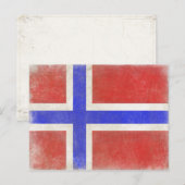Briefkaart met vlag van Noorwegen (Voorkant / Achterkant)