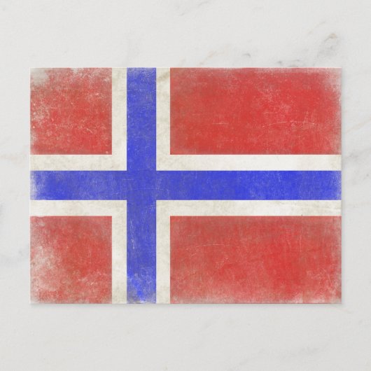 Briefkaart met vlag van Noorwegen (Voorkant)