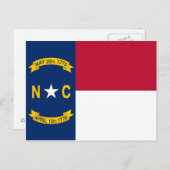 Briefkaart met vlag van North Carolina State - Ver (Voorkant / Achterkant)