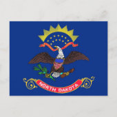 Briefkaart met vlag van North Dakota State - Veren (Voorkant)