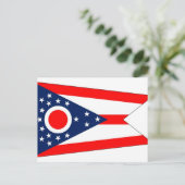Briefkaart met vlag van Ohio State - Verenigde Sta (Staand voorkant)