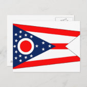 Briefkaart met vlag van Ohio State - Verenigde Sta (Voorkant / Achterkant)