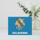 Briefkaart met vlag van Oklahoma State - Verenigde (Staand voorkant)
