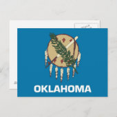 Briefkaart met vlag van Oklahoma State - Verenigde (Voorkant / Achterkant)
