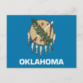 Briefkaart met vlag van Oklahoma State - Verenigde (Voorkant)
