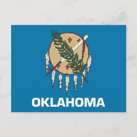 Briefkaart met vlag van Oklahoma State - Verenigde (Voorkant)