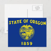 Briefkaart met vlag van Oregon State - Verenigde S (Voorkant / Achterkant)