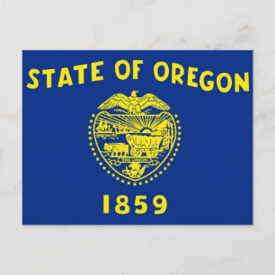 Briefkaart met vlag van Oregon State - Verenigde S