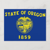 Briefkaart met vlag van Oregon State - Verenigde S (Voorkant)