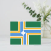 Briefkaart met vlag van Portland, Oregon (Staand voorkant)