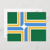 Briefkaart met vlag van Portland, Oregon (Voorkant / Achterkant)