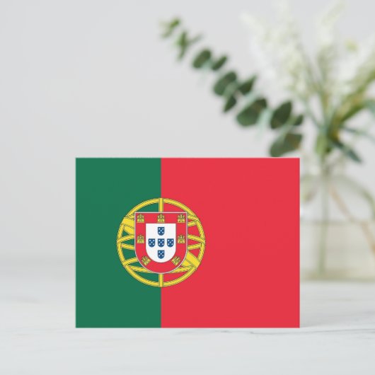Briefkaart met vlag van Portugal (Staand voorkant)