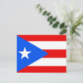 Briefkaart met vlag van Puerto Rico - Verenigde St (Staand voorkant)