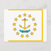 Briefkaart met vlag van Rhode Island State - Veren (Voorkant)