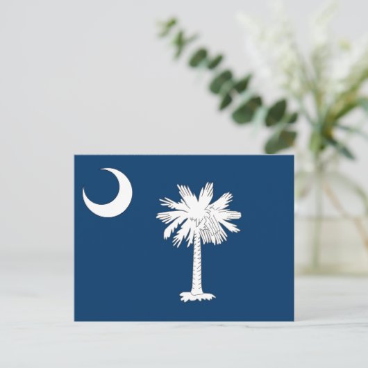 Briefkaart met vlag van South Carolina State - Ver (Staand voorkant)