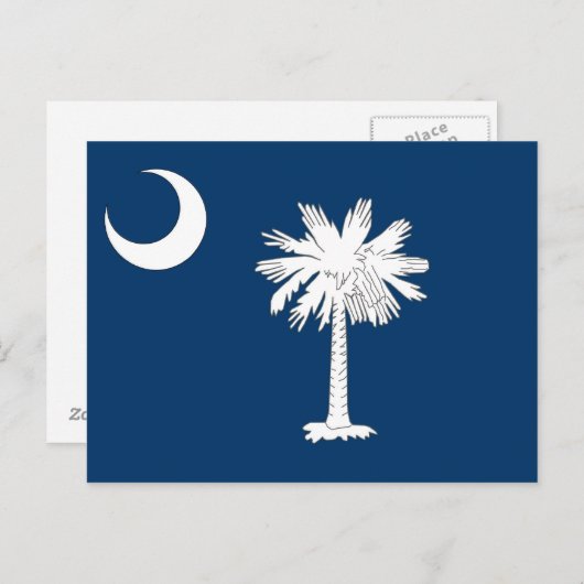 Briefkaart met vlag van South Carolina State - Ver (Voorkant / Achterkant)