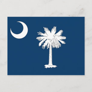 Briefkaart met vlag van South Carolina State - Ver