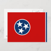 Briefkaart met vlag van Tennessee - Verenigde Stat (Voorkant / Achterkant)