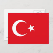 Briefkaart met vlag van Turkije (Voorkant / Achterkant)