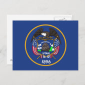 Briefkaart met Vlag van Utah State - Verenigde Sta (Voorkant / Achterkant)