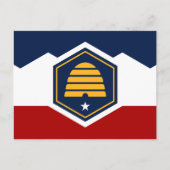Briefkaart met vlag van Utah, Verenigde Staten (Voorkant)
