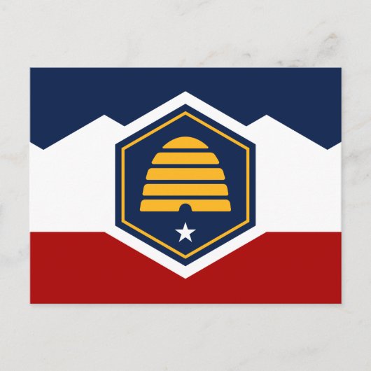 Briefkaart met vlag van Utah, Verenigde Staten (Voorkant)