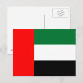 Briefkaart met vlag van Verenigde Arabische Emirat (Voorkant / Achterkant)