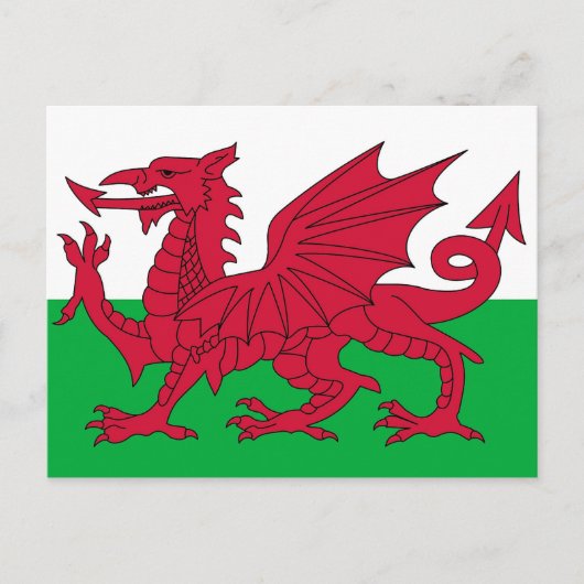 Briefkaart met vlag van Wales (Voorkant)