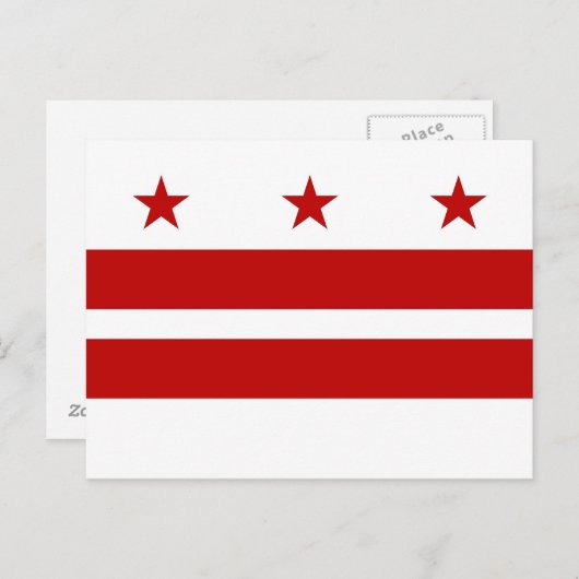 Briefkaart met vlag van Washington DC- Verenigde S (Voorkant / Achterkant)