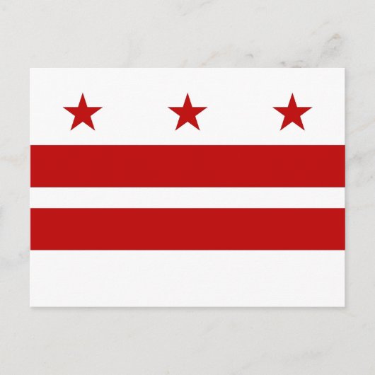 Briefkaart met vlag van Washington DC- Verenigde S (Voorkant)