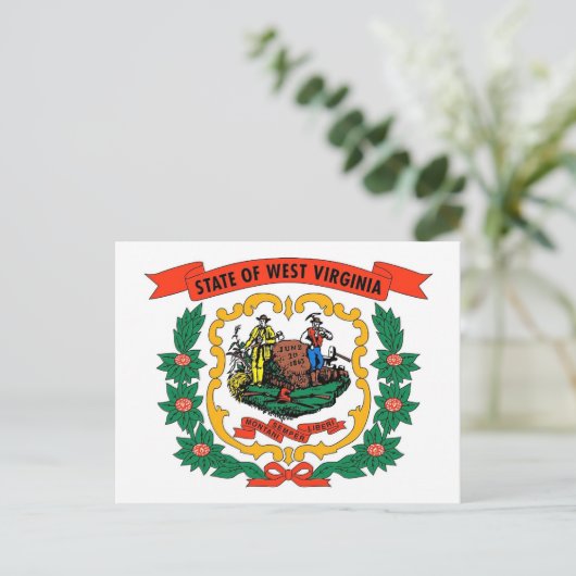 Briefkaart met vlag van West Virginia State - Vere (Staand voorkant)
