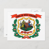 Briefkaart met vlag van West Virginia State - Vere (Voorkant / Achterkant)