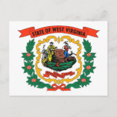 Briefkaart met vlag van West Virginia State - Vere (Voorkant)