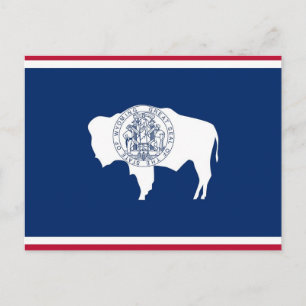 Briefkaart met vlag van Wyoming State - Verenigde 