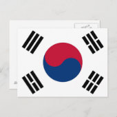 Briefkaart met vlag van Zuid-Korea (Voorkant / Achterkant)