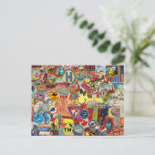 Briefkaart met  vlaggen en stickers (Staand voorkant)