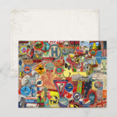 Briefkaart met  vlaggen en stickers (Voorkant / Achterkant)