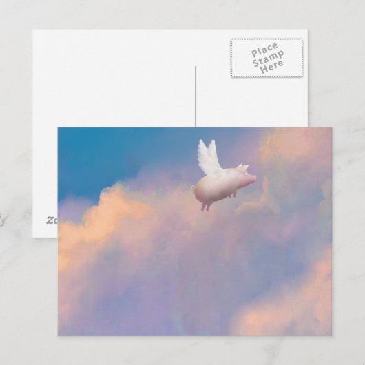 briefkaart met vleugels (Voorkant / Achterkant)