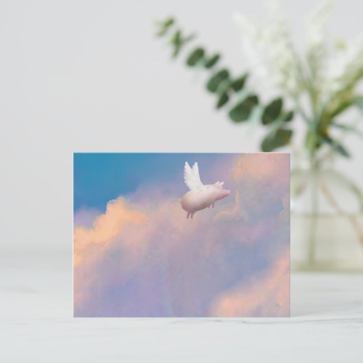 briefkaart met vleugels (Staand voorkant)