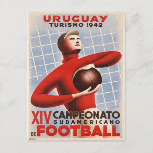 Briefkaart met  Voetbal van Uruguay
