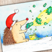 Briefkaart met vrolijk kerstcadeautje van Nicole J