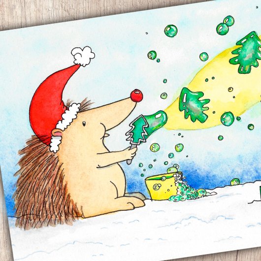 Briefkaart met vrolijk kerstcadeautje van Nicole J