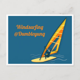 Briefkaart met wielsurfen
