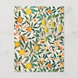 BRIEFKAART MET WILLIAM MORRIS GEEL "POMEGRANATEN"