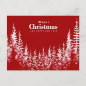 Briefkaart met witte kerstbomen (Voorkant)